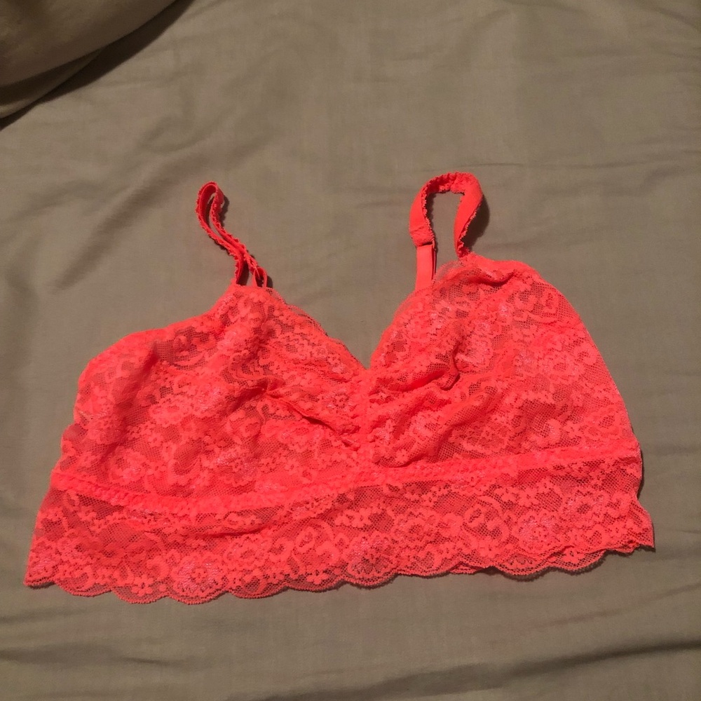 Victoria’s Secret  Pink lace orange bralette